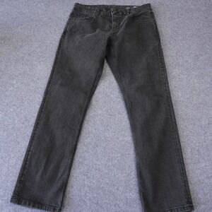 Volcom Vorta Slim Straight Jeans 31x29 Faded Black Denim Pants Skateboarding